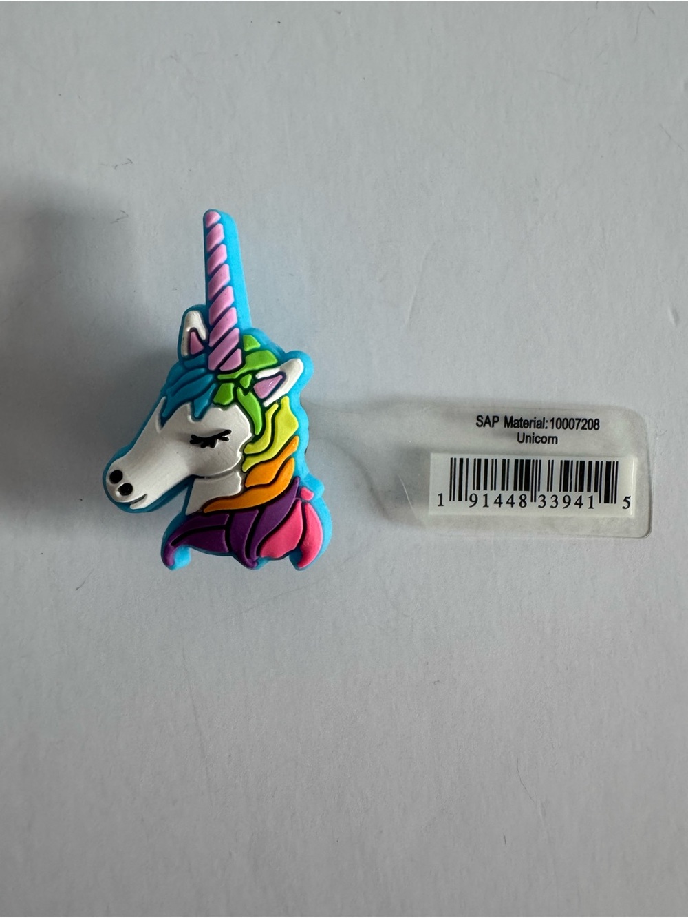 Rainbow Unicorn Kids Shoe Charm - Multicolor. Unisex